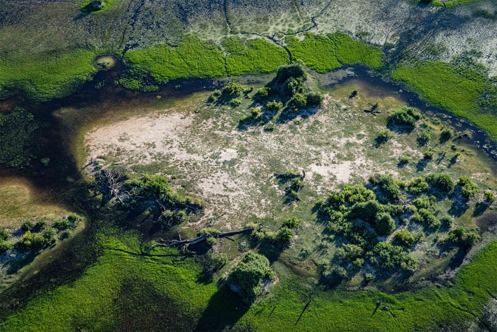 Okavango delta from the sky