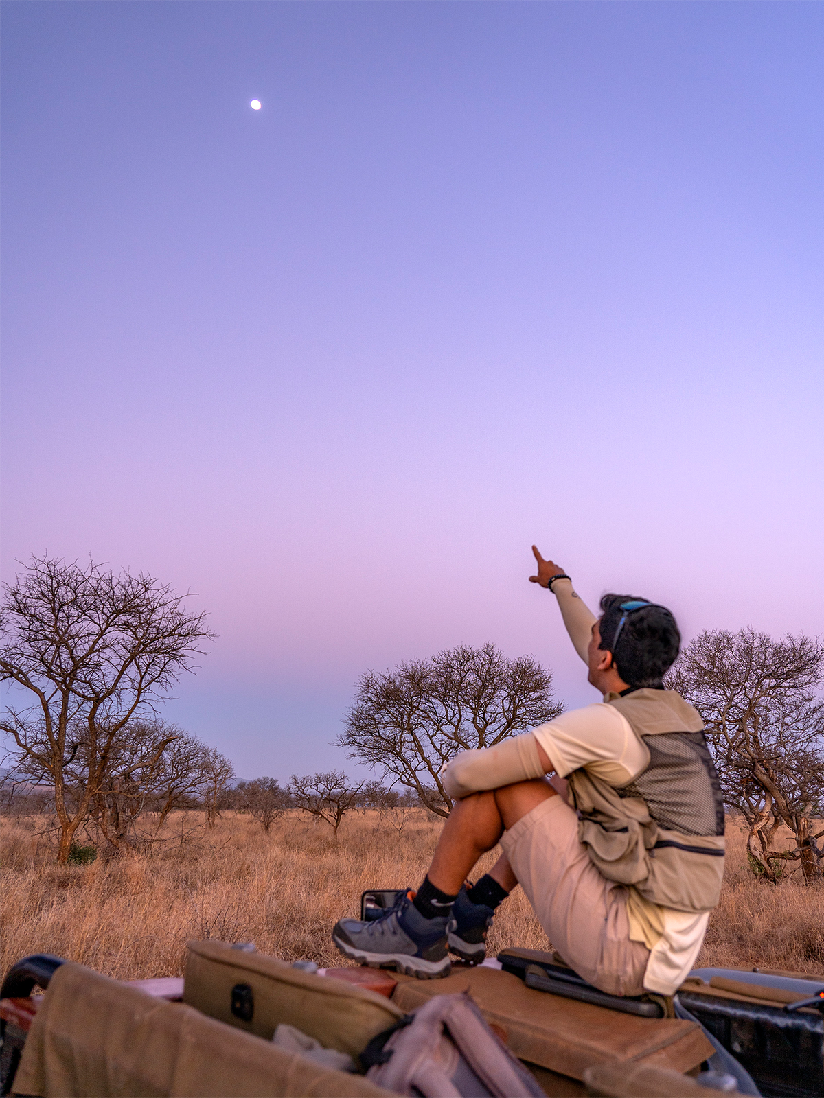 Sunset on a safari experience in Africa