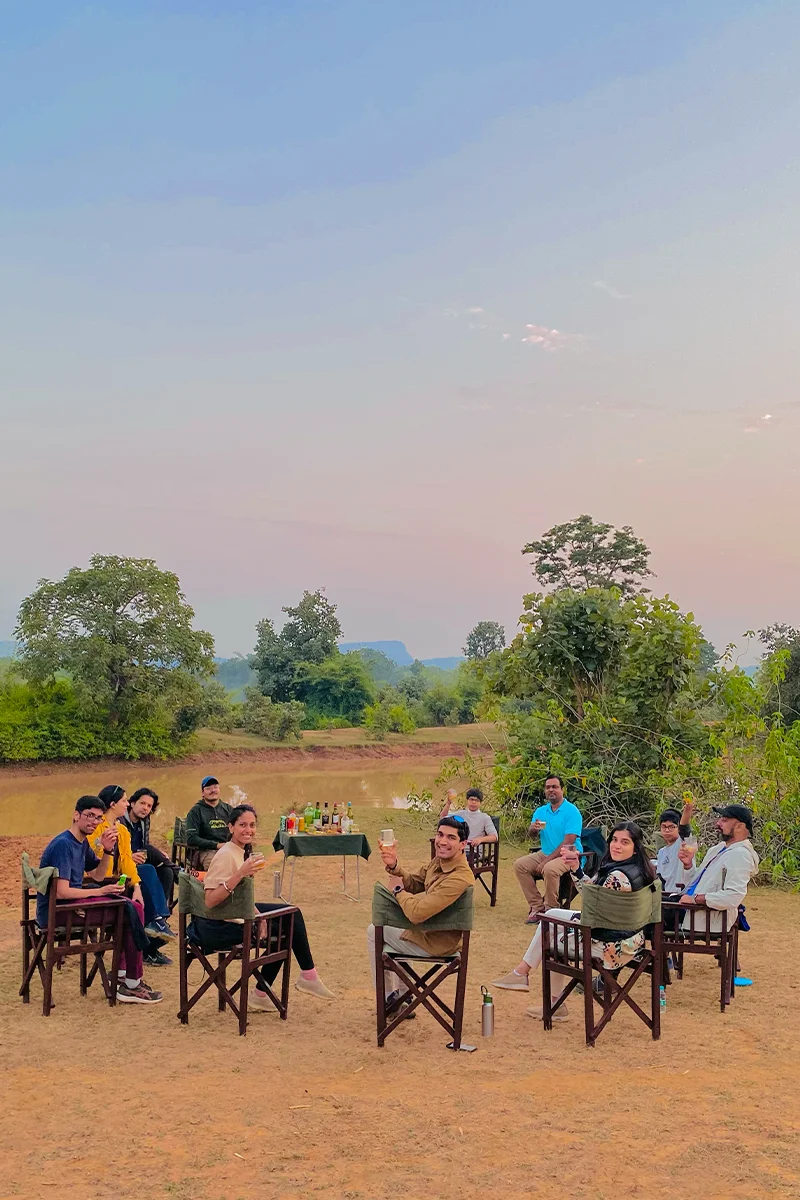 A group of guests during a luxury safari experience